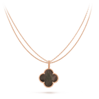 Aura CLOVER 25MM GOLD DARK MOP BIG CLOVER HALSKETTE