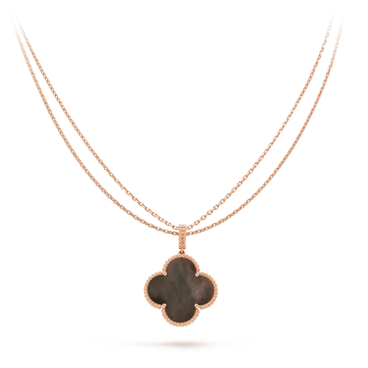 [⭐Aura ]CLOVER 25MM GOLD DARK MOP BIG CLOVER NECKLACE