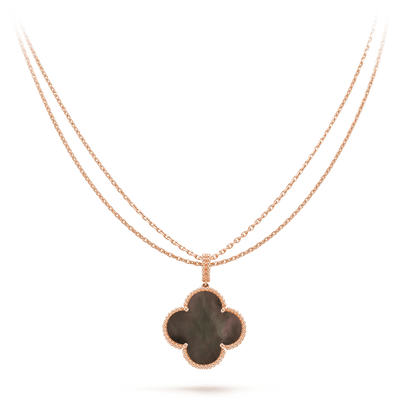 [⭐Aura ]CLOVER 25MM GOLD DARK MOP BIG CLOVER NECKLACE