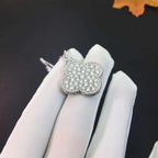 Aura CLOVER 25MM SILBER VOLL DIAMANT GROSSE KLEEB LATT KETTE