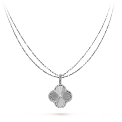 [⭐Aura ]CLOVER 25MM SILVER BIG CLOVER NECKLACE