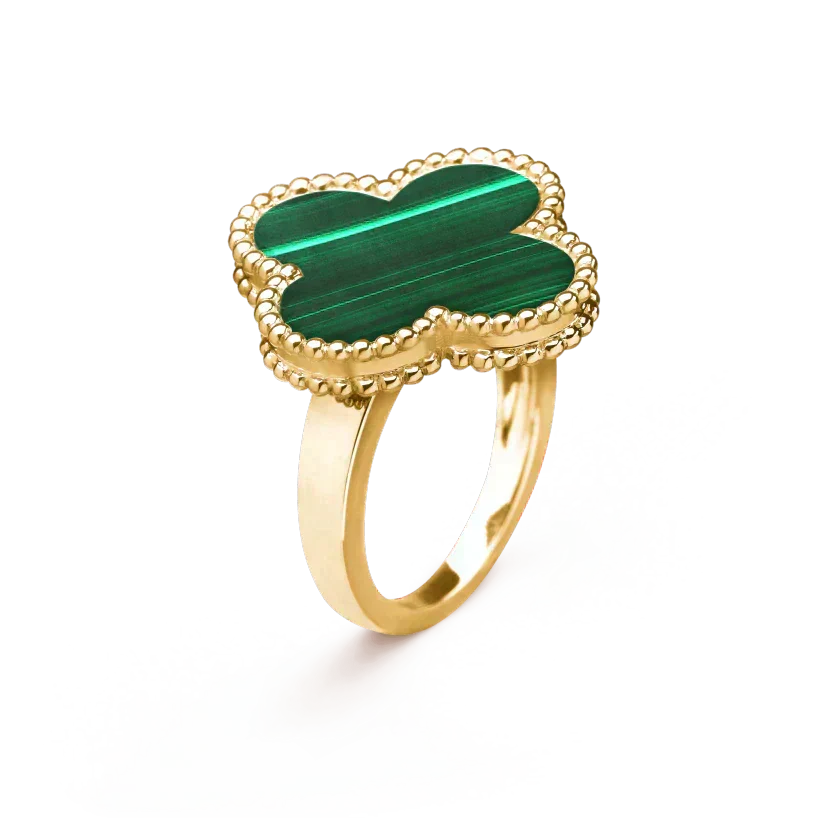 Aura CLOVER MALACHITE RING