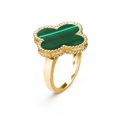 [⭐Aura ]CLOVER MALACHITE RING