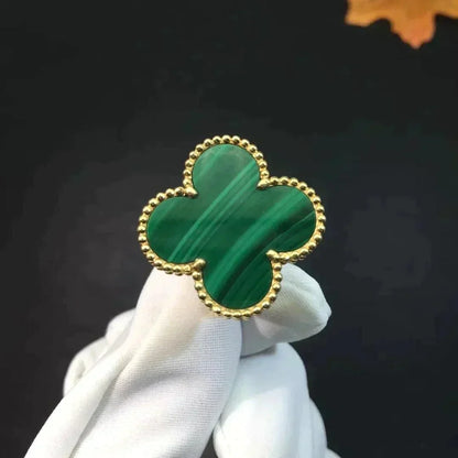 [⭐Aura ]CLOVER MALACHITE RING