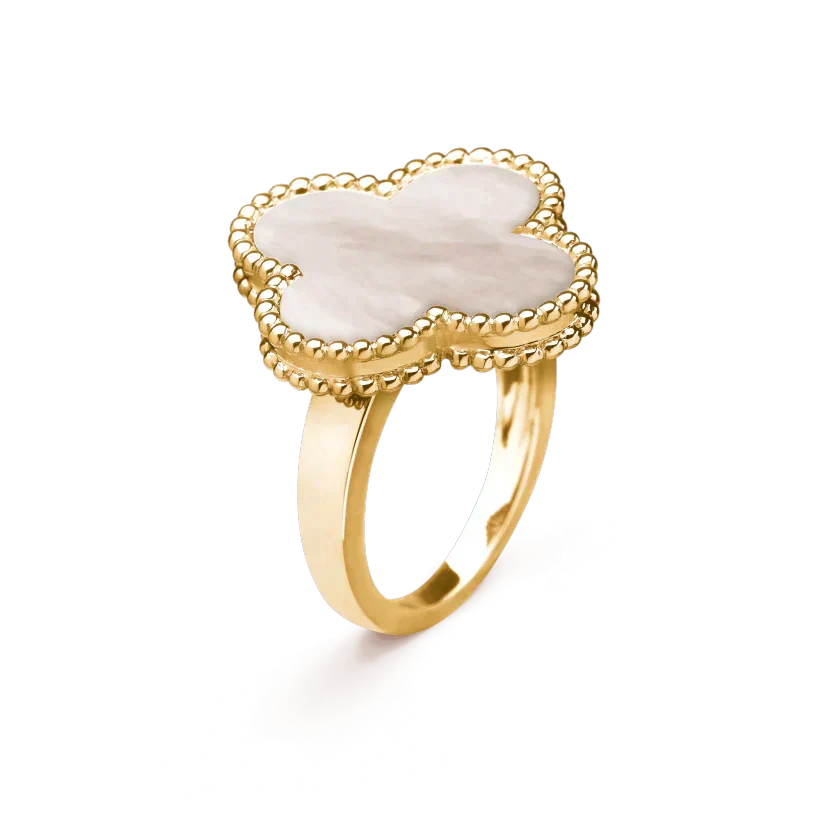 Aura CLOVER WHITE MOP RING