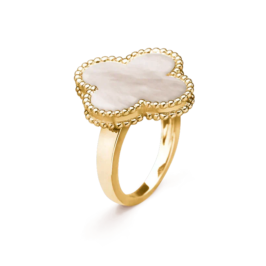Aura CLOVER WHITE MOP RING