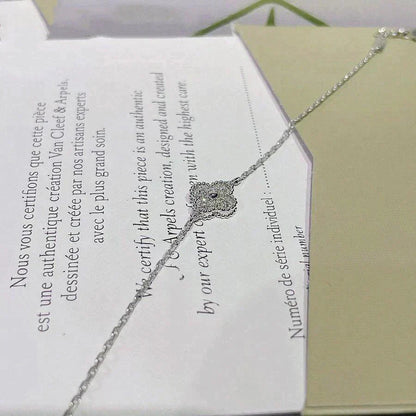 [⭐Aura ]CLOVER  SINGLE FLOWER BRACELET SILVER