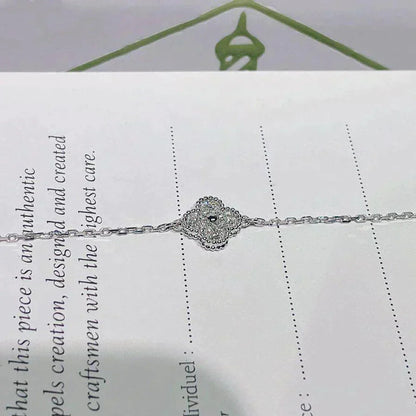 [⭐Aura ]CLOVER  SINGLE FLOWER BRACELET SILVER