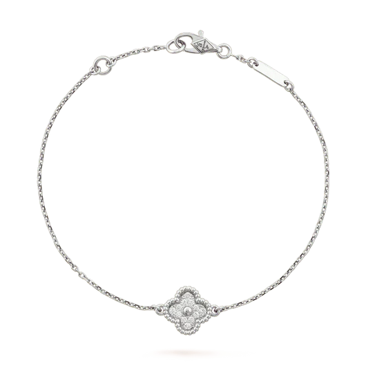 [⭐Aura ]CLOVER  SINGLE FLOWER BRACELET SILVER