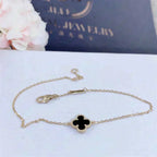 Aura CLOVER ONYX SINGLE FLOWER BRACELET