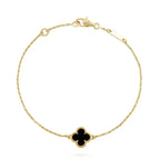 Aura CLOVER ONYX SINGLE FLOWER BRACELET