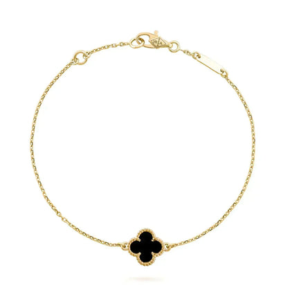 [⭐Aura ]CLOVER ONYX SINGLE FLOWER BRACELET