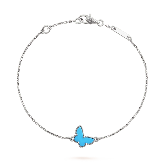 [⭐Aura ]BUTTERFLY TURQUOISE BUTTERFLY BRACELET SILVER