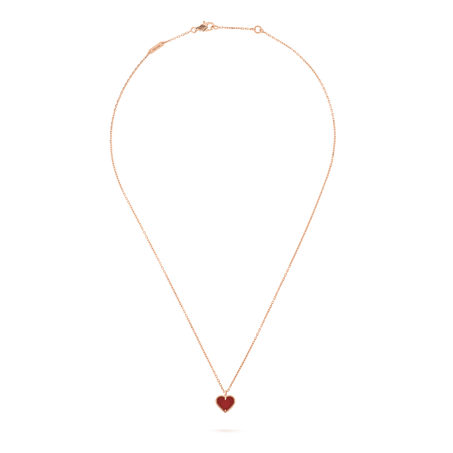 Aura SWEET CLOVER CARNELIAN HEART NECKLACE