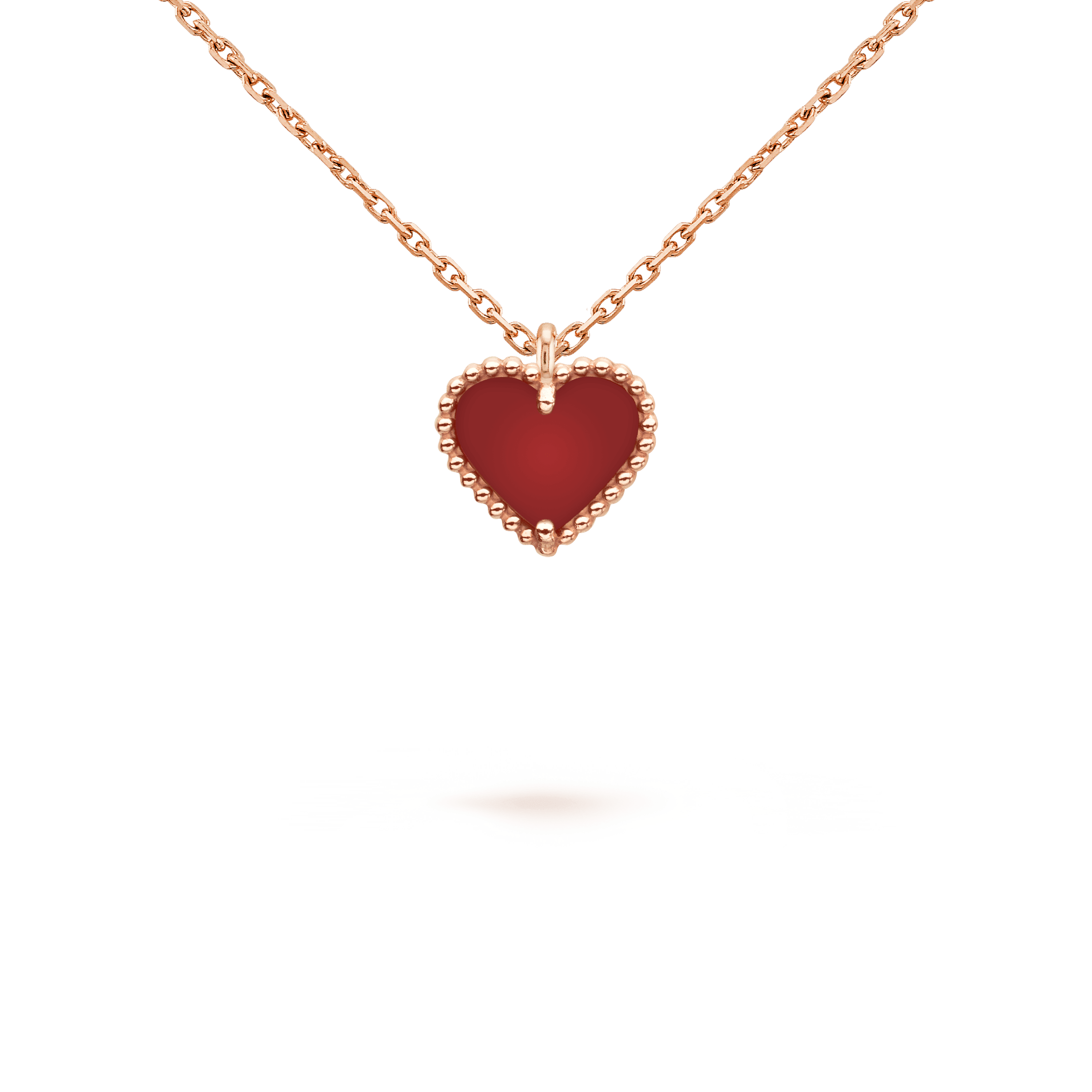 Aura SWEET CLOVER CARNELIAN HEART NECKLACE