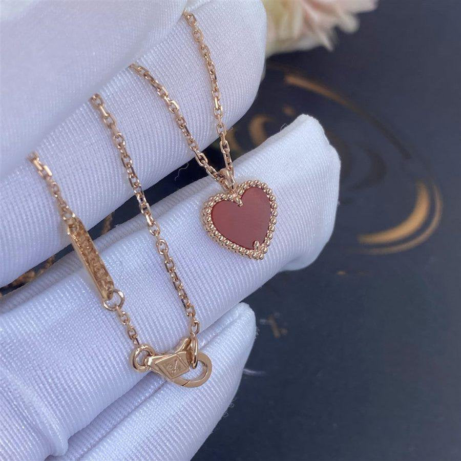 Aura SWEET CLOVER CARNELIAN HEART NECKLACE