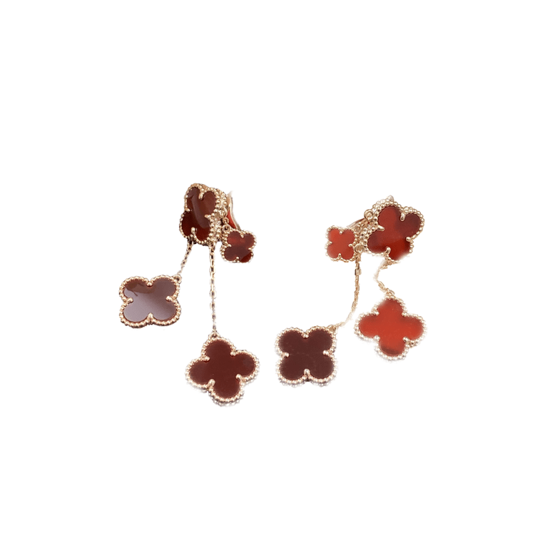 Aura CLOVER OHRRINGE CARNELIAN 4 MOTIVE ROSÉGOLD