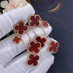Aura CLOVER OHRRINGE CARNELIAN 4 MOTIVE ROSÉGOLD
