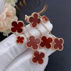 Aura CLOVER OHRRINGE CARNELIAN 4 MOTIVE ROSÉGOLD