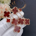 Aura CLOVER OHRRINGE CARNELIAN 4 MOTIVE ROSÉGOLD