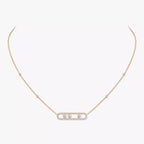 [Aura ]  Move Pave_ Rose Gold Diamond Necklace