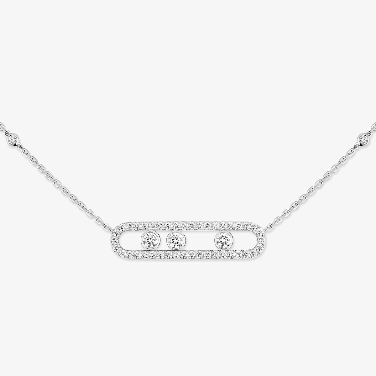[Aura ]  Move Pave_ Rose Gold Diamond Necklace
