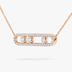[Aura ]  Move Pave_ Rose Gold Diamond Necklace