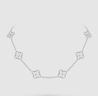 [Aura ]CLOVER 10 MOTIFS FULL DIAMOND NECKLACE