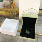 Aura GROSSER SCHMETTERLING SILBER ANHÄNGER DIAMANT HALSKETTE