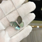 Aura GROSSER SCHMETTERLING SILBER ANHÄNGER DIAMANT HALSKETTE