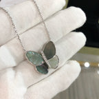 Aura GROSSER SCHMETTERLING SILBER ANHÄNGER DIAMANT HALSKETTE
