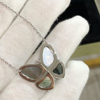 Aura GROSSER SCHMETTERLING SILBER ANHÄNGER DIAMANT HALSKETTE