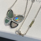 Aura GROSSER SCHMETTERLING SILBER ANHÄNGER DIAMANT HALSKETTE