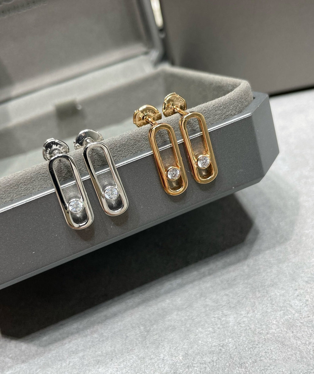 [Aura ] MOVE UNO SMALL 1 DIAMOND EARRINGS