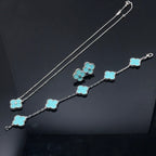 Aura CLOVER 1 DIAMANT BLAU HIMMEL SILBER OHRRINGE