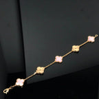 [Aura ]New  CLOVER 5 MOTIFS  PINK MOP BRACELET COLLECTION