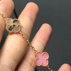 [Aura ]New  CLOVER 5 MOTIFS  PINK MOP BRACELET COLLECTION