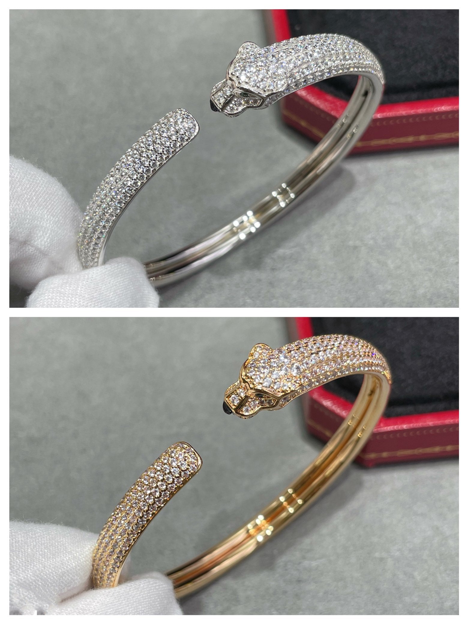 Aura PANTHERE FULL DIAMOND OPEN BRACELET