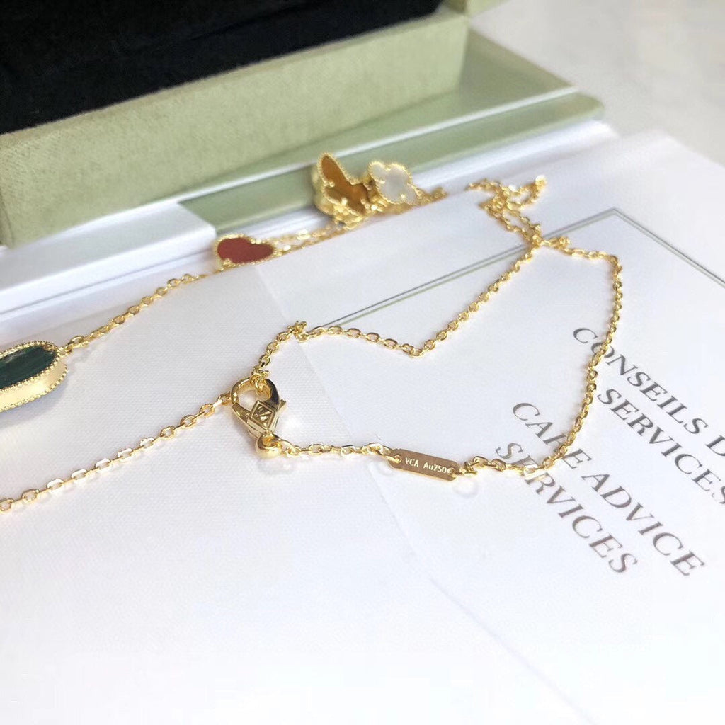 Aura LUCKY SPRING 4 MOTIFS ROSE GOLD NECKLACE