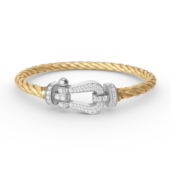 Aura FORCE LARGE HORSESHOE FULL DIAMOND BRACELET SILVER