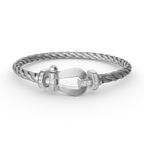 Aura FORCE GROSSES HALB-DIAMANT-HUFEISENARMREIF SILBER