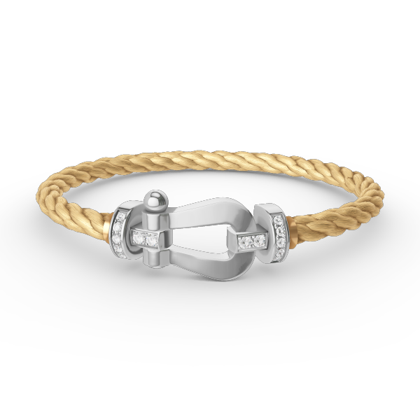 [⭐Aura ]FORCE LARGE HORSESHOE HALF DIAMOND BRACELET SILVER