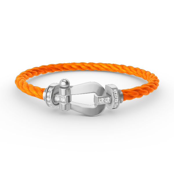 [⭐Aura ]FORCE LARGE HORSESHOE HALF DIAMOND BRACELET SILVER
