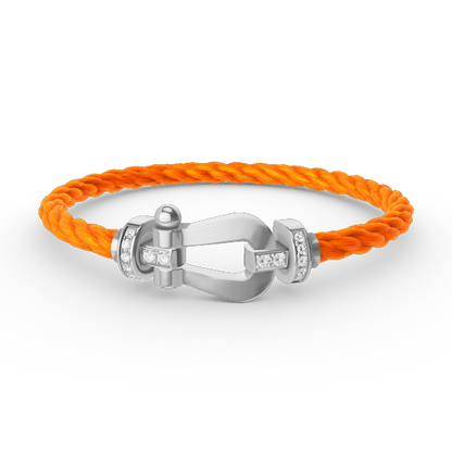 [⭐Aura ]FORCE LARGE HORSESHOE HALF DIAMOND BRACELET SILVER