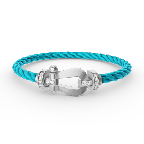 Aura FORCE LARGE HORSESHOE HALF DIAMOND BRACELET SILVER