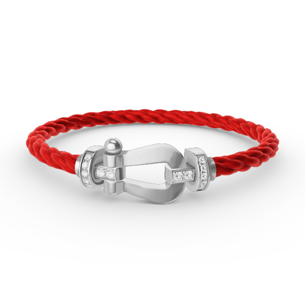 [⭐Aura ]FORCE LARGE HORSESHOE HALF DIAMOND BRACELET SILVER