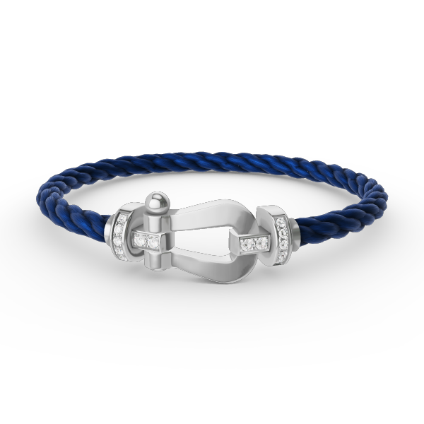 [⭐Aura ]FORCE LARGE HORSESHOE HALF DIAMOND BRACELET SILVER