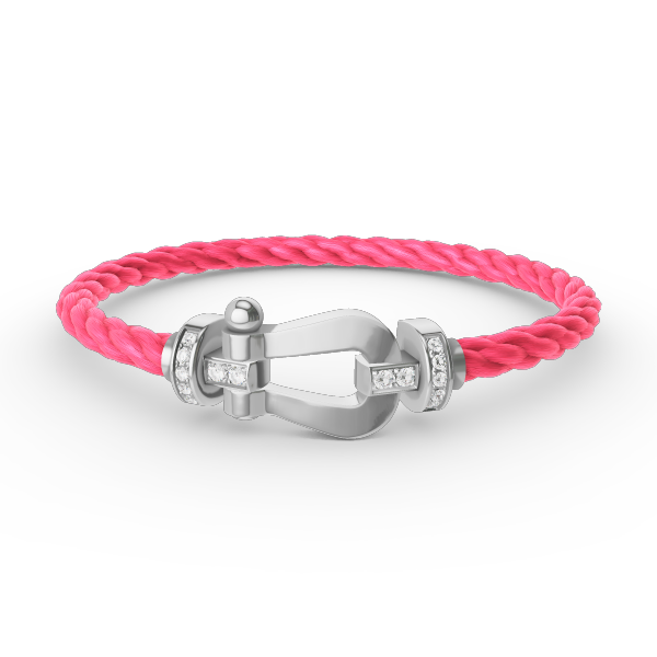 [⭐Aura ]FORCE LARGE HORSESHOE HALF DIAMOND BRACELET SILVER