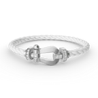 Aura FORCE LARGE HORSESHOE HALF DIAMOND BRACELET SILVER