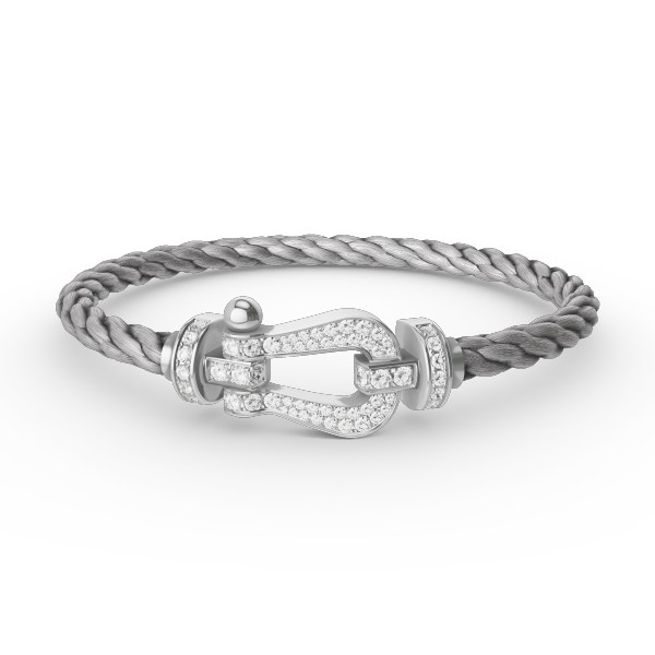 Aura FORCE LARGE HORSESHOE FULL DIAMOND BRACELET SILVER